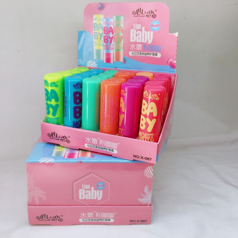 Wholesale Own Brand Makeup Fruity Cute Deep Moisturizing Lip Balm for Kids 24pcs/box