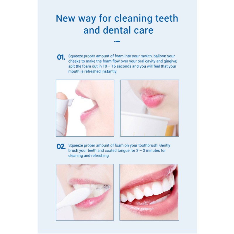 Multi-Purpose Teeth Whitening Tooth Paste Mousse Foam Freshens Breath and Cleans Stains Premium Accessory for Oral Hygiene