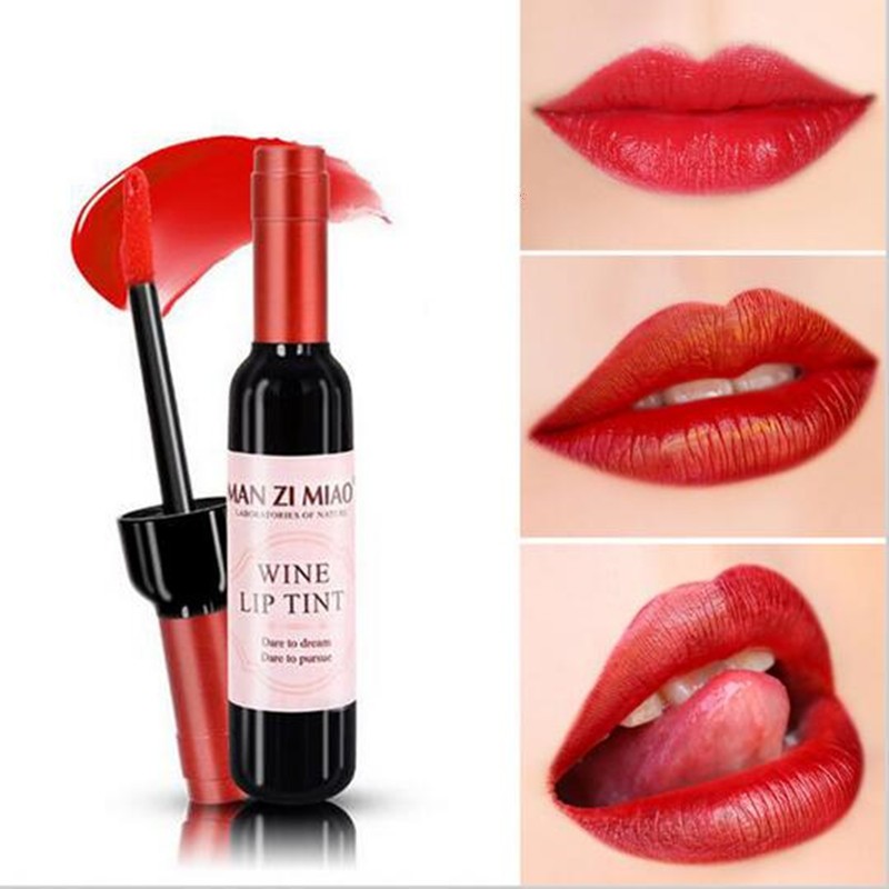 Wine Bottle Lip Gloss Liquid Lipstick Red Waterproof Long Lasting 5G Stick Herbal MSDS Vegan Lipstick LP=2.5MM 8P 9P 10pinmsds