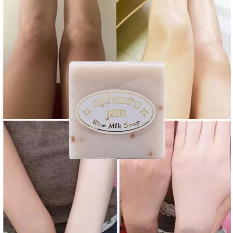 Handmade Jam Soap Whitening Deep Cleaning Lightening Rice Milk Bleaching for Adults Female 3 Years Snow White Face Bath Soap