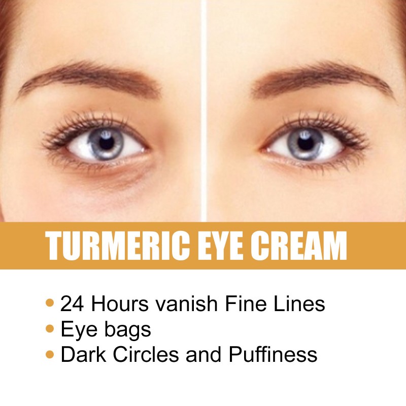 EELHOE Eye Care Moisturizing Fade Dark Circles Brightening Repairing Vitamin C Turmeric Eye Cream