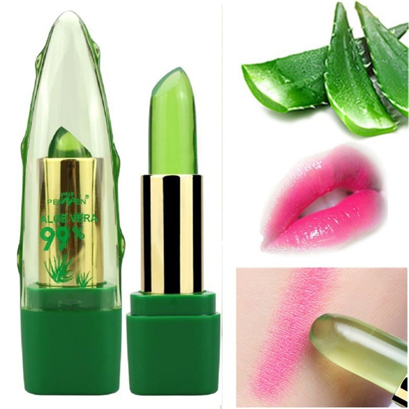Lip Care 99% ALOE VERA Natural Temperature Change Color Organic Lip Balm