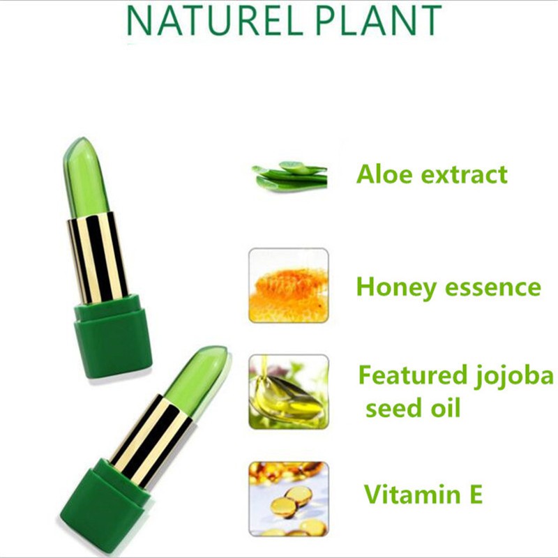 Lip Care 99% ALOE VERA Natural Temperature Change Color Organic Lip Balm
