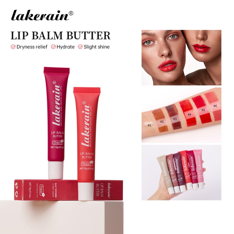 LAKERAIN Lip Care Hydrating Reduce Lines Nourishing Natural Vegan Butter Lip Balm