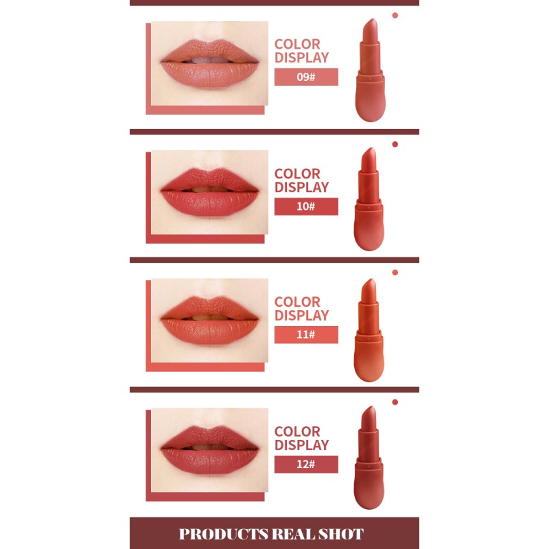 Matte Bullet Lipstick Nude Cosmetic Makeup Lipstick Waterproof Herbal Lip Stick MSDS 4g Wine Bottle Lipstick 3 Years