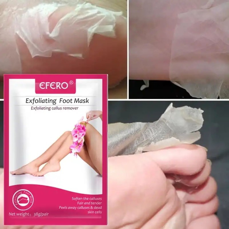 Efero Natural Rose Feet Peeling Masks Whitening Foot Spa Peel Exfoliating Foot Mask