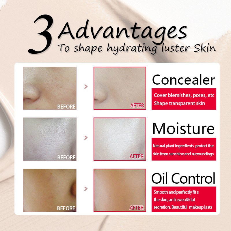 Professional Anti-Acne Oil-Control Concealer Mineral Beauty Foundation Liquid Natural Nude Waterproof Packed in Bottle