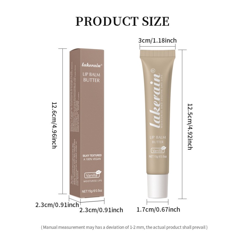 LAKERAIN Lip Care Hydrating Reduce Lines Nourishing Natural Vegan Butter Lip Balm