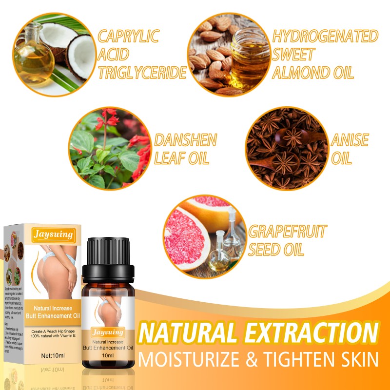 10ML Hip Lift Butt Enhancement Oil Grapefruit Seed Extract for Body Care Essential Oil for Fat Buttocks Firming Massage