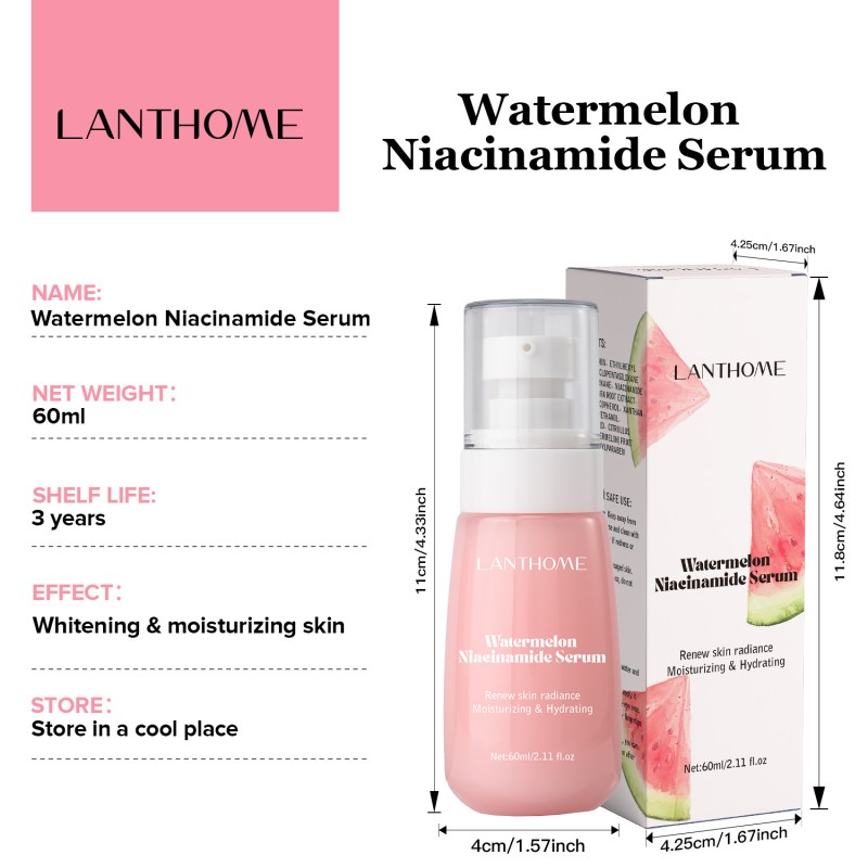 Private Label Watermelon Niacinamide Serum Moisturizing Brightening Skin Whitening Serum