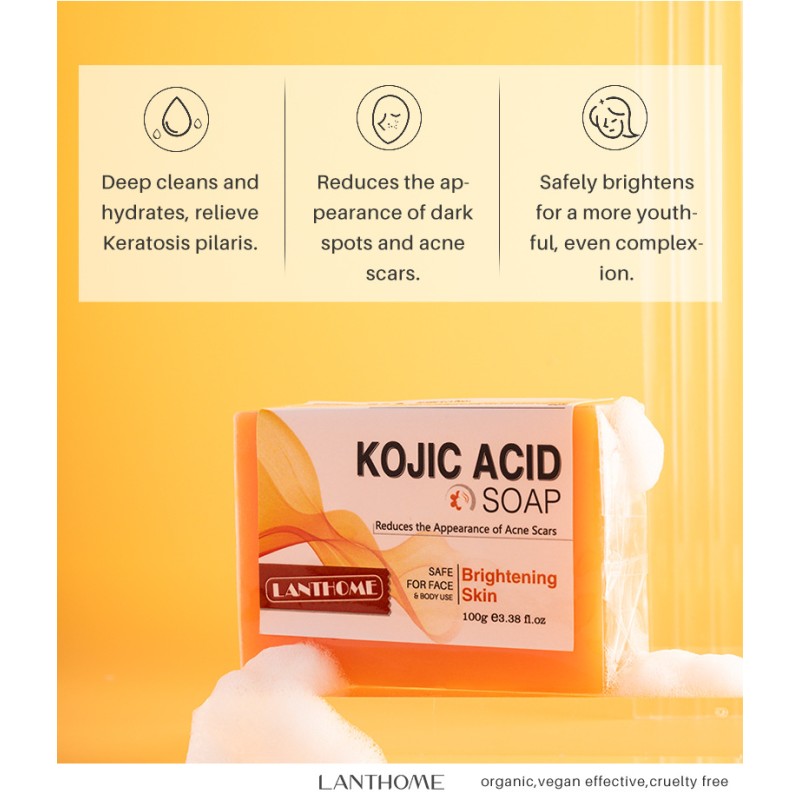 Wholesale Skin Lightening Face Body Bath Soap Organic Handmade Whitening Kojic Acid Soap 100g