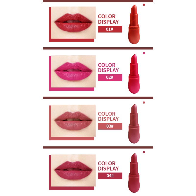 Matte Bullet Lipstick Nude Cosmetic Makeup Lipstick Waterproof Herbal Lip Stick MSDS 4g Wine Bottle Lipstick 3 Years