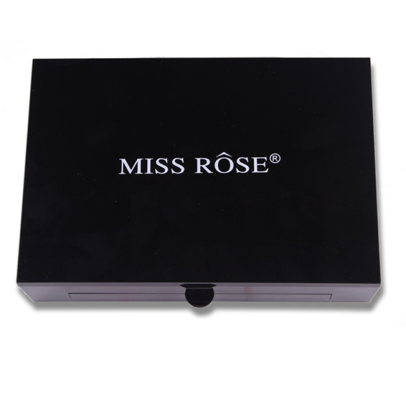 Miss Rose High Quality Satin Finish Makeup Brush Set Includes Eye Shadow Palette & Powder with Matte Features for Ladies