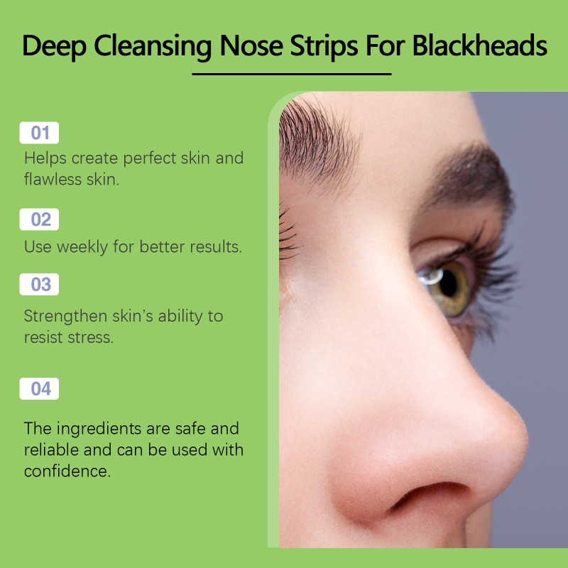 HOYGI Bamboo Charcoal Blackhead Patch Deep Cleaning Shrinking Pores Nose Strips