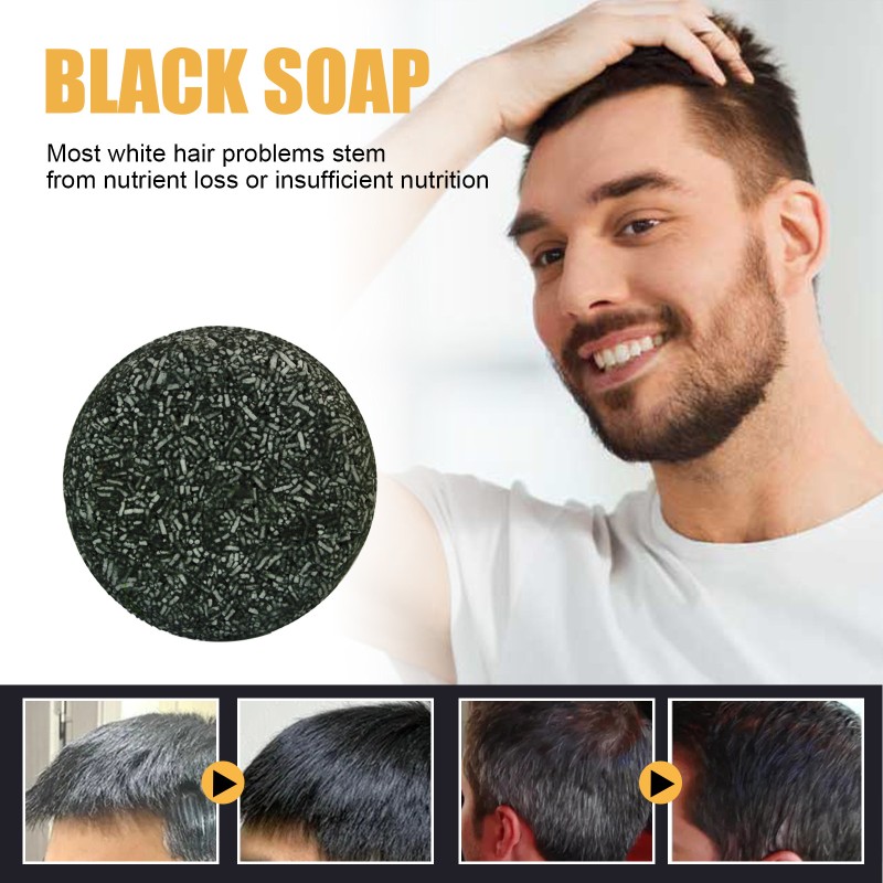 JAYSUING Hair Darkening Shampoo Soap Cover Grey Natural Polygonum Multiflorum Black Soap for Hair