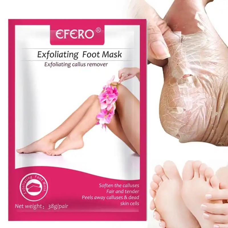 Efero Natural Rose Feet Peeling Masks Whitening Foot Spa Peel Exfoliating Foot Mask