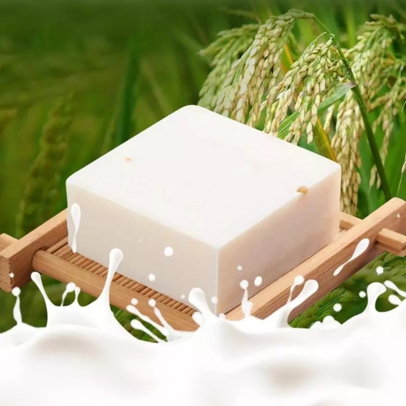 100% Natural Jam Rice Milk Soap 65g Bar Soap for Adults Skin Whitening Moisturizing Essential Oil 3 Years for Female Toilet Use