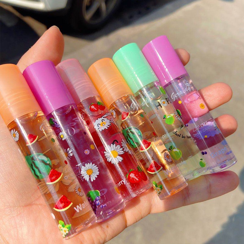 Hot Selling Transparent Colorless Lip Oil Vegan Herbal Moisturizing Lip Gloss Lightening Serum Fruit Flavored Jelly Lip Balm Box