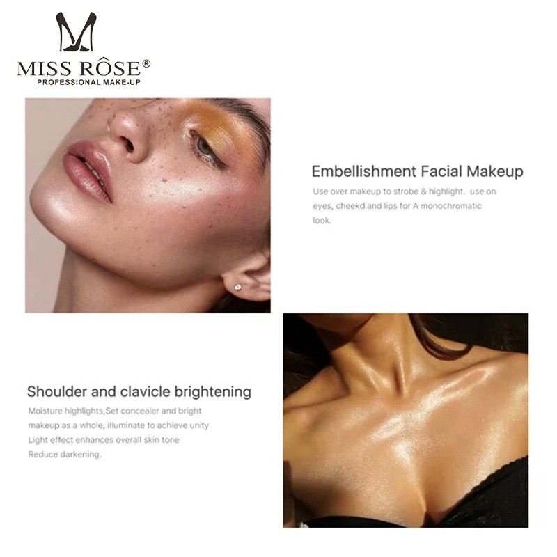 Miss Rose Liquid Lumine Highlighter Foundation Oil-Control Waterproof Matte Powder with Whitening and Concealer Features