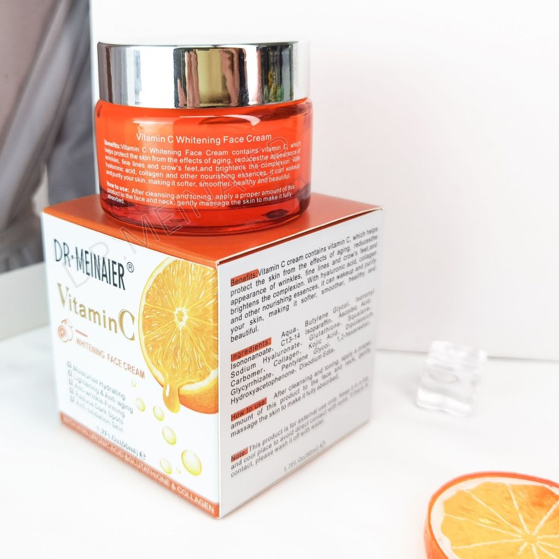 Organic Face Cream & Lotion Set Moisturizing & Whitening with Vitamin C Adult Female Skin Natural 50ml Day 3 Years 10000