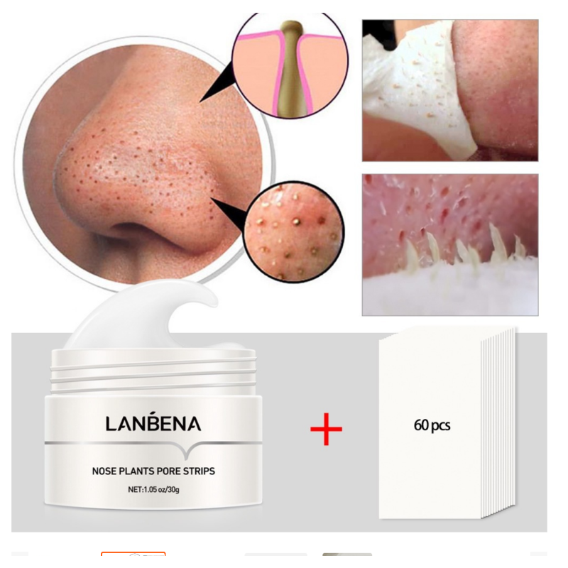 Organic Nose Blackhead Mask Deep Clean Blackhead Remover Cream Cotton Female Nose Strips 5- 7 Working Days 3 Years 65g