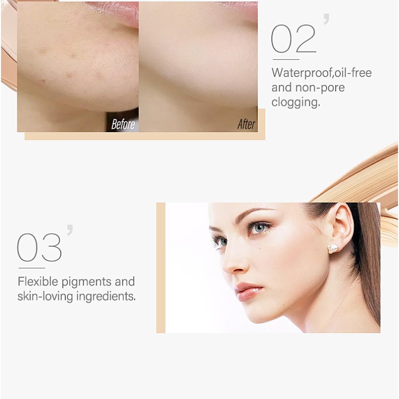 LAIKOU Professional Mineral Herbal Whitening Beauty Isolation Foundation 50ml Liquid Concealer for Dark Powder Bottle