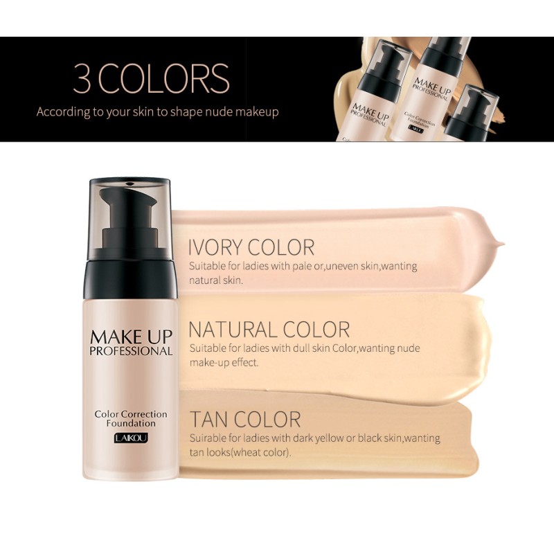 Professional Anti-Acne Oil-Control Concealer Mineral Beauty Foundation Liquid Natural Nude Waterproof Packed in Bottle