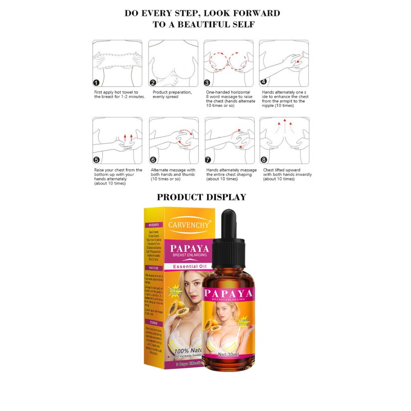 Beauty Papaya Breast Increasing Breast Cream Firming Enlargement Essential Oil Small Breast Cream Transparent for Women