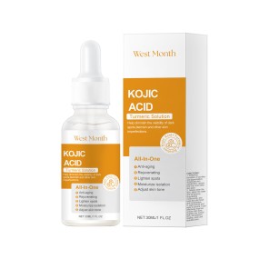 West&Month Skin Care Moisturizing Anti Aging Dark Spots Removal Brightening Kojic Acid Turmeric Face Serum 30ml