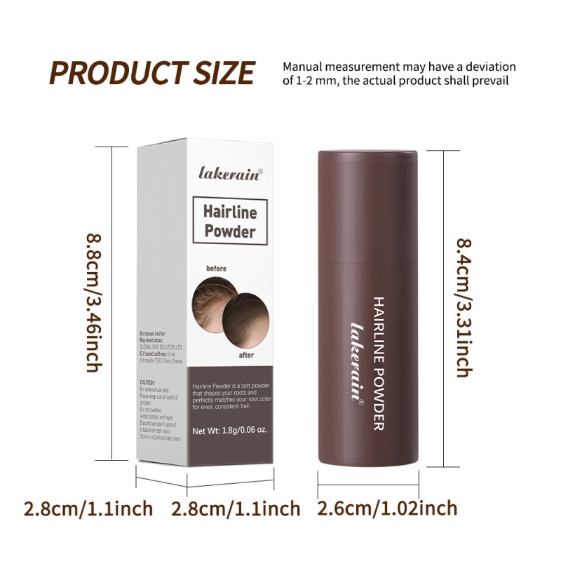 LAKERAIN Hair Line Shadow Concealer Waterproof Hairline Filling Powder Stick