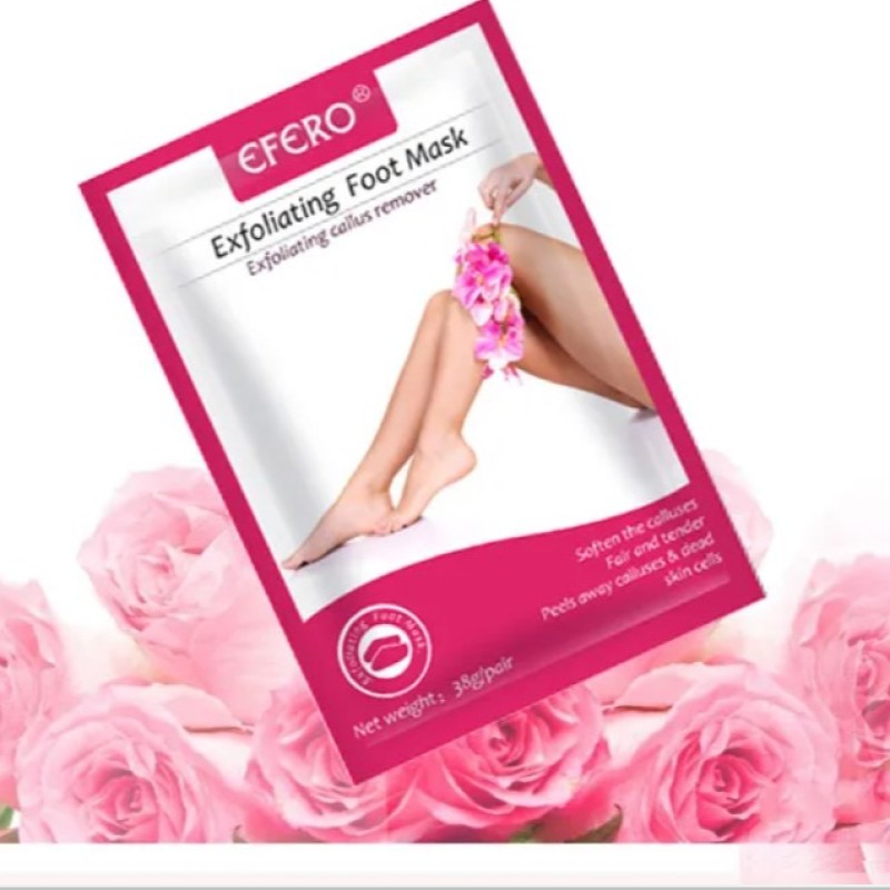 Efero Natural Rose Feet Peeling Masks Whitening Foot Spa Peel Exfoliating Foot Mask