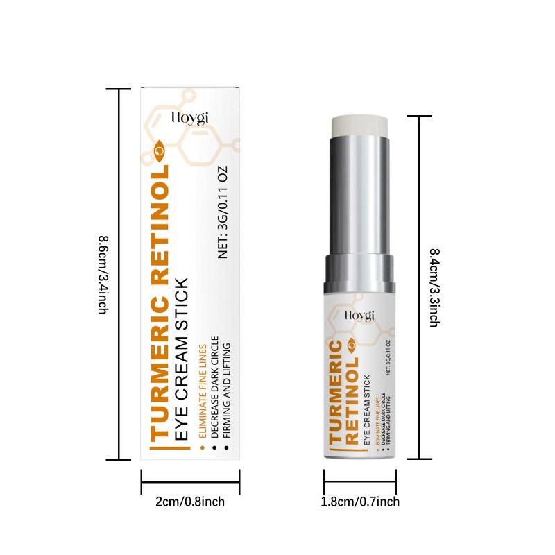 HOYGI Eye Care Nourishing Reduce Dark Circles Fade Fine Lines Turmeric Retinol Eye Cream Stick