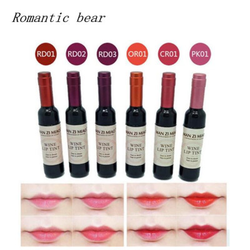 Wine Bottle Lip Gloss Liquid Lipstick Red Waterproof Long Lasting 5G Stick Herbal MSDS Vegan Lipstick LP=2.5MM 8P 9P 10pinmsds