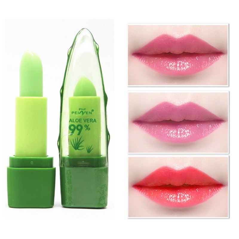Lip Care 99% ALOE VERA Natural Temperature Change Color Organic Lip Balm