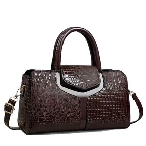 Shoulder Handbag Manufacturer - OEM Crocodile Pattern Leather Large