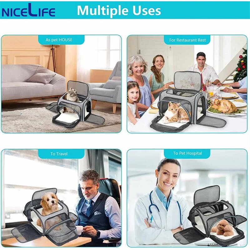 Pet Travel Carrier Factory - OEM Airline Approved Expandable Soft-Sided