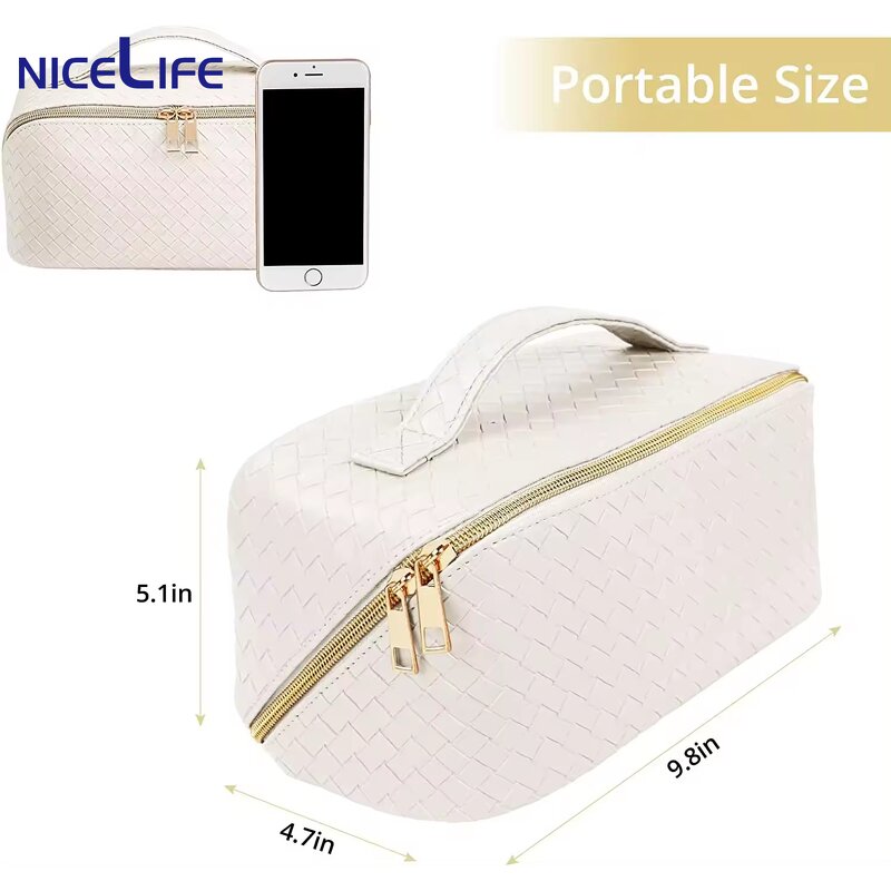 Cosmetic Bag Supplier - OEM Portable PU Leather Makeup Pouch
