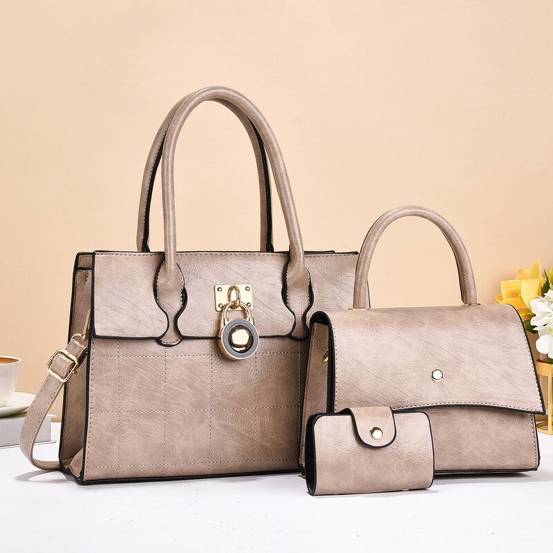 Leather Set Supplier - OEM Women's Three-Piece Shoulder Bag