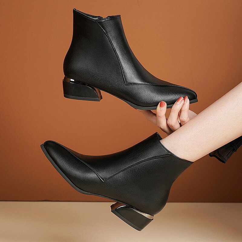 Ankle Boots Factory - OEM Women's Leather Transparent Heel