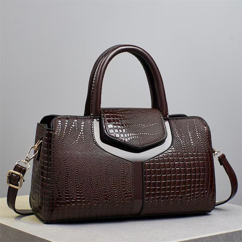 Shoulder Handbag Manufacturer - OEM Crocodile Pattern Leather Large