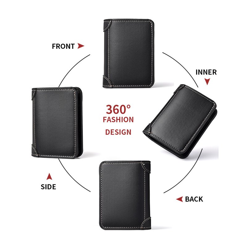 Men's Wallet Factory - OEM Retro High-End PU Material Zip