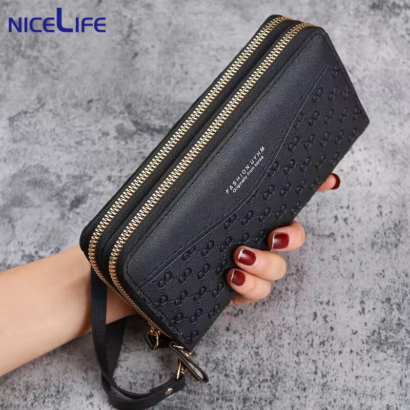 Women Wallets Factory - OEM Pu Leather Long Zipper Purse
