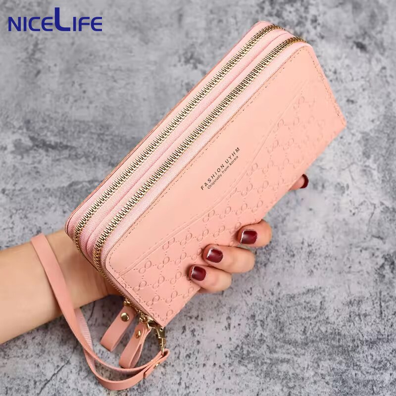 Women Wallets Factory - OEM Pu Leather Long Zipper Purse
