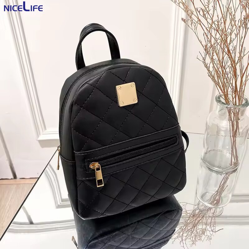 Rucksack Manufacturer - OEM Black PU Stone Leather Backpack