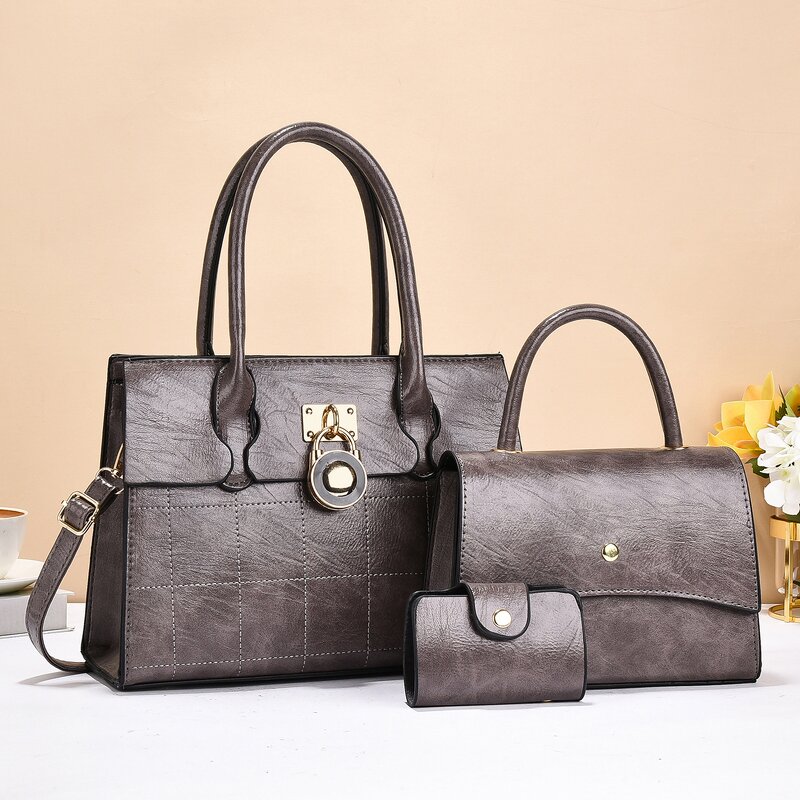 Leather Set Supplier - OEM Women's Three-Piece Shoulder Bag