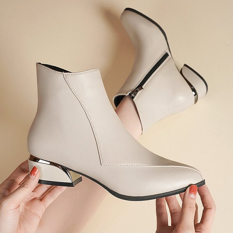 Ankle Boots Factory - OEM Women's Leather Transparent Heel