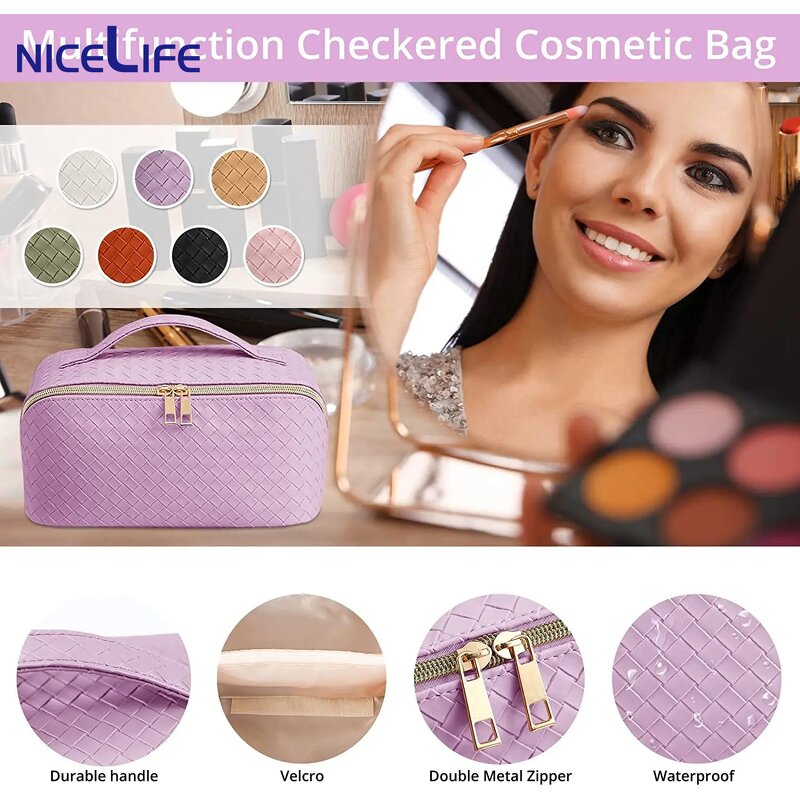 Cosmetic Bag Supplier - OEM Portable PU Leather Makeup Pouch