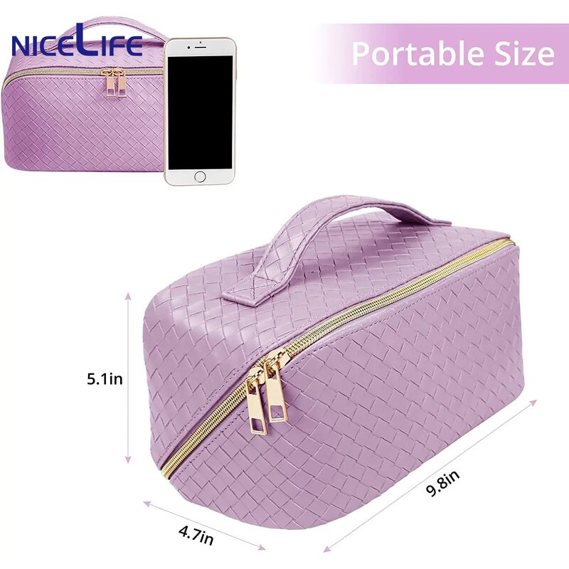 Cosmetic Bag Supplier - OEM Portable PU Leather Makeup Pouch