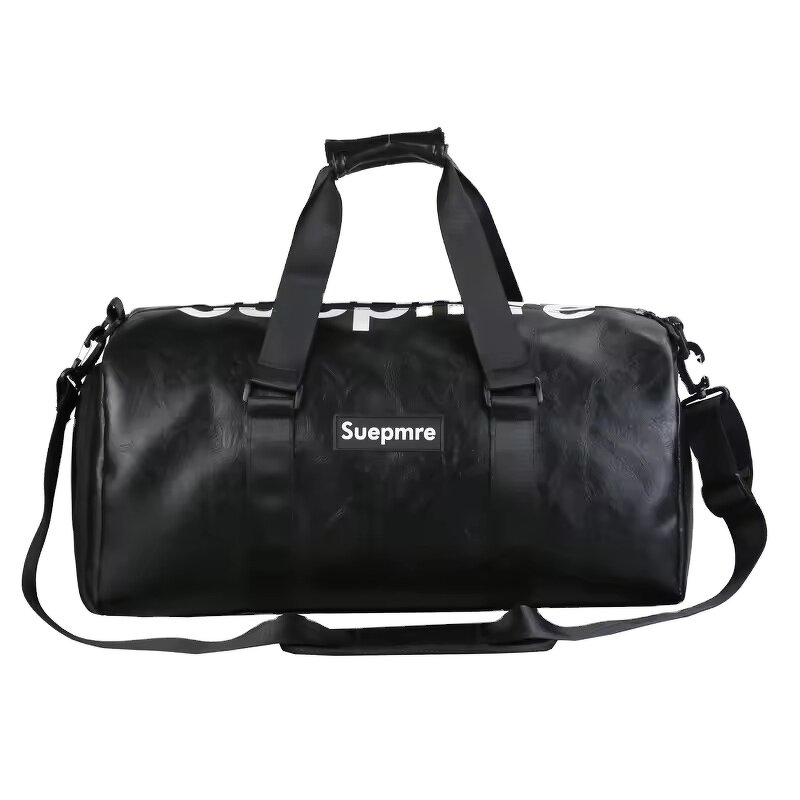 Travel Bag Supplier - OEM Black Leather Cloth Duffle Bag