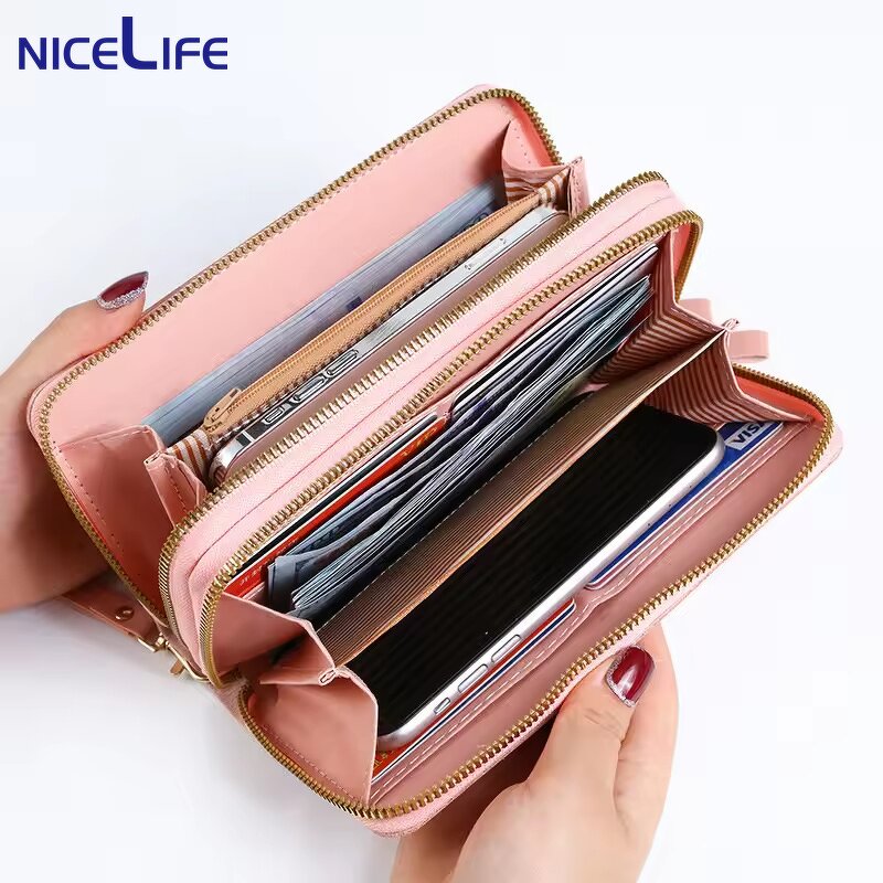 Women Wallets Factory - OEM Pu Leather Long Zipper Purse